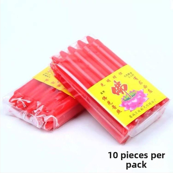 Тромпетна червена свещ в началото на 15-ти, за да се покланяме на боговете за празниците, за да се покланяме на боговете до гроба, свещ на едро, запалване на червена свещ