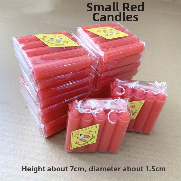 Тромпетна червена свещ в началото на 15-ти, за да се покланяме на боговете за празниците, за да се покланяме на боговете до гроба, свещ на едро, запалване на червена свещ