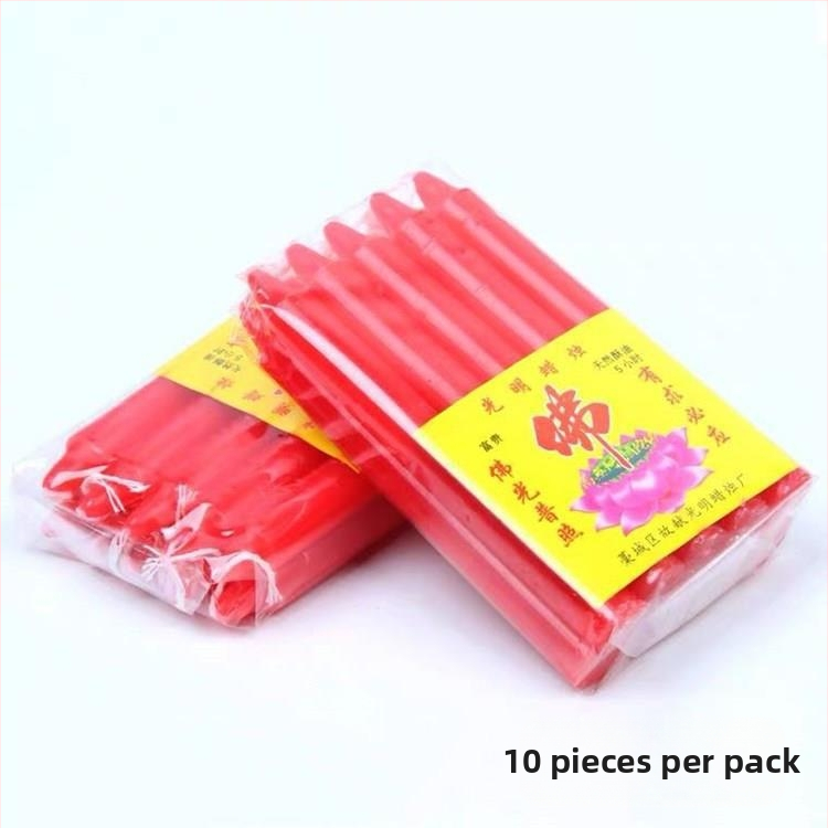 Тромпетна червена свещ в началото на 15-ти, за да се покланяме на боговете за празниците, за да се покланяме на боговете до гроба, свещ на едро, запалване на червена свещ