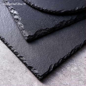 Akmens šīfera paliktņu vakariņu šķīvis viesnīcas pēcpusdienas tējai augstas klases radošās izolācijas rūpnīcas vairumtirdzniecības atbalsta pielāgošana