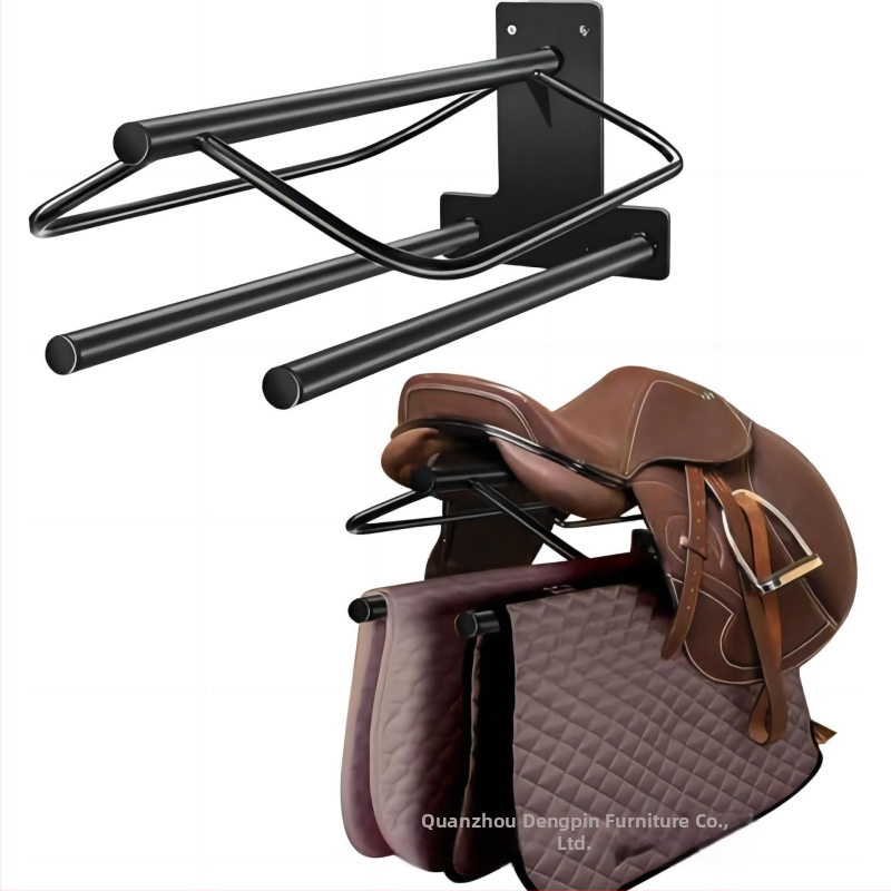 Конни принадлежности, закачалка за подложка за седло, метална скоба за седло, рамка за фиксиране на тежко седло, стенен стелаж за съхранение на седло
