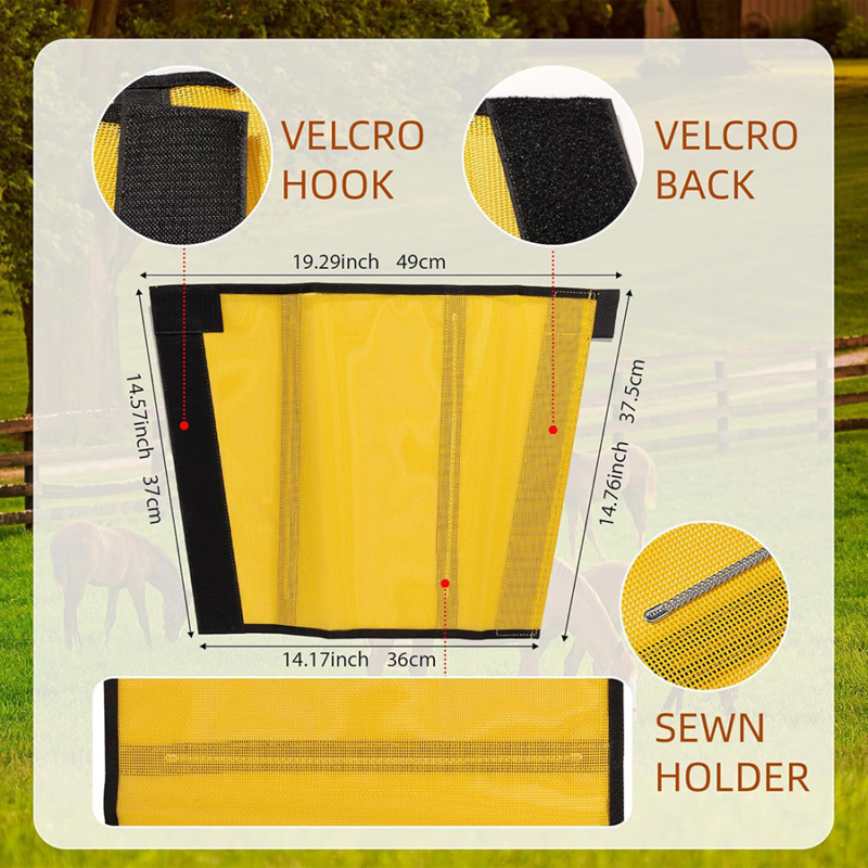 Gamintojo paruošti arklio tinklelio batai nuo musių, apsaugantys nuo uodų įkandimų, paplūdimio tinklelio arklio tamprės (4 dalių rinkinys)