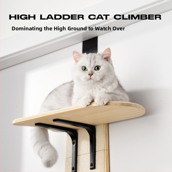 Miau Hu Wang Yawen kabantis laipiojimo stovas katėms, kabantis durų kačių laipiojimo stovas ant galinių durų, kabanti platforma, kačių stovas ant durų, kačių tramplinas