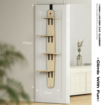 Miau Hu Wang Yawen kabantis laipiojimo stovas katėms, kabantis durų kačių laipiojimo stovas ant galinių durų, kabanti platforma, kačių stovas ant durų, kačių tramplinas