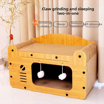 Macskakaparó tábla, kopásálló macskafészek, függőleges karomkanapé, hullámpapír, négy évszakos univerzális játék macskaház villa