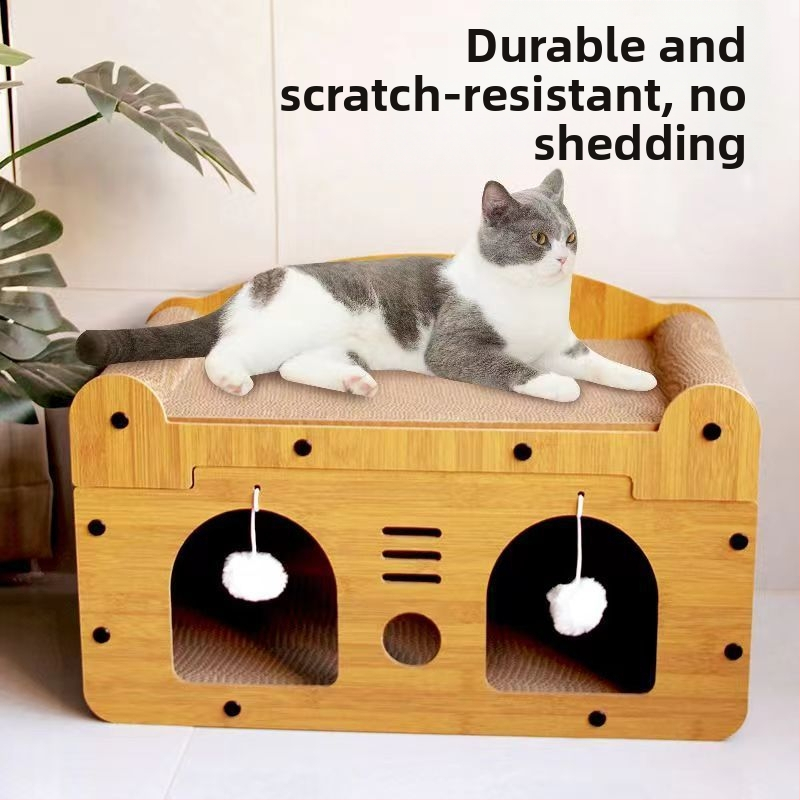 Дъска за драскане на котки, устойчива на износване, котешко гнездо, вертикален диван с нокти, гофрирана хартия, универсална играчка за котешка къщичка Four Seasons