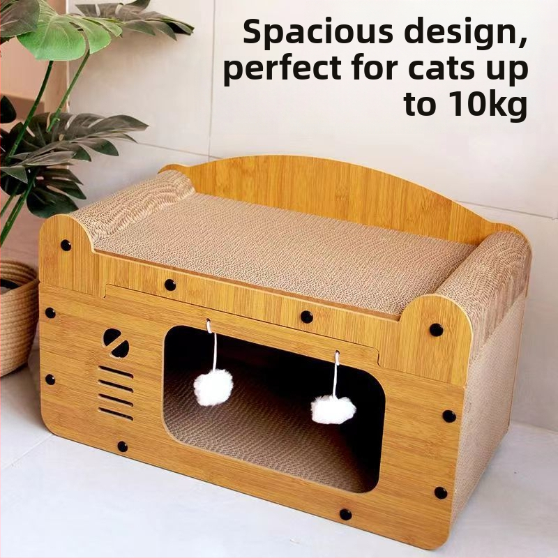 Дъска за драскане на котки, устойчива на износване, котешко гнездо, вертикален диван с нокти, гофрирана хартия, универсална играчка за котешка къщичка Four Seasons