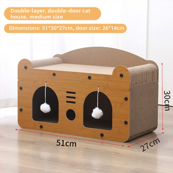 Μονοκόμματη βίλα γάτας ανθεκτική στη φθορά, εξαιρετικά μεγάλη σανίδα ξυσίματος γάτας, επικολλημένη κάθετα, αριθμός χωρίς, σανίδα ξυσίματος γάτας για άχρηστα αντικείμενα, εξαιρετικά μεγάλη φωλιά γάτας