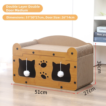 Μονοκόμματη βίλα γάτας ανθεκτική στη φθορά, εξαιρετικά μεγάλη σανίδα ξυσίματος γάτας, επικολλημένη κάθετα, αριθμός χωρίς, σανίδα ξυσίματος γάτας για άχρηστα αντικείμενα, εξαιρετικά μεγάλη φωλιά γάτας