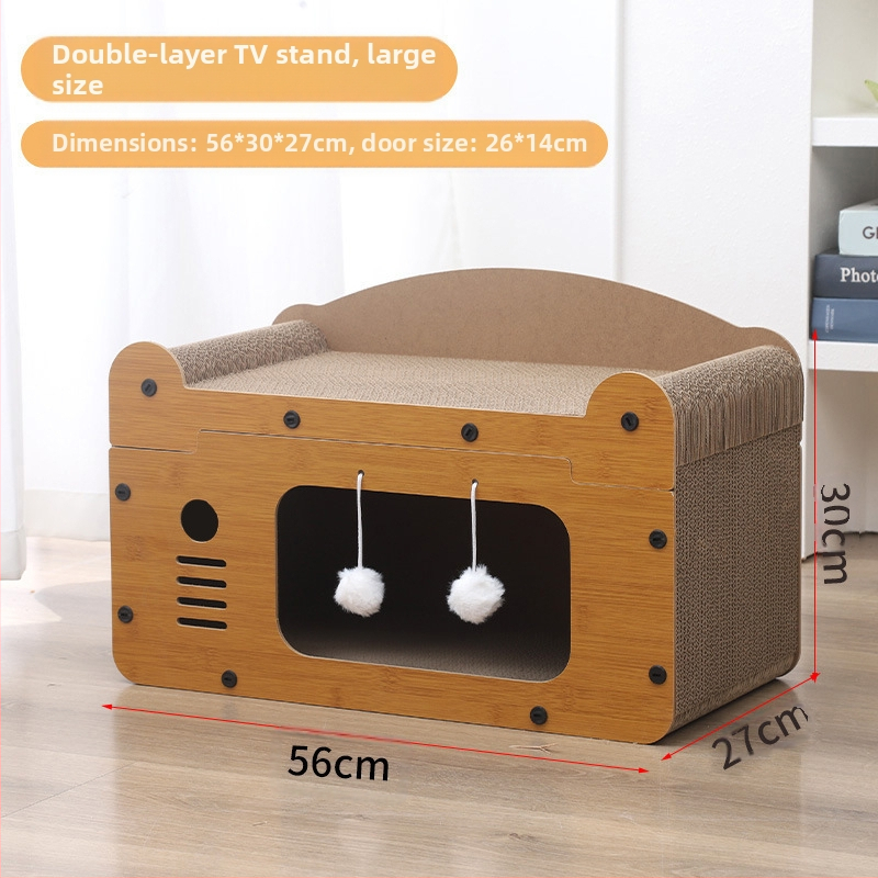 Jednodijelna vila za mačke otporna na habanje, super velika daska za grebanje za mačke, zalijepljena na zid, vertikalni broj, bez otpadanja otpada, super veliko mačje gnijezdo