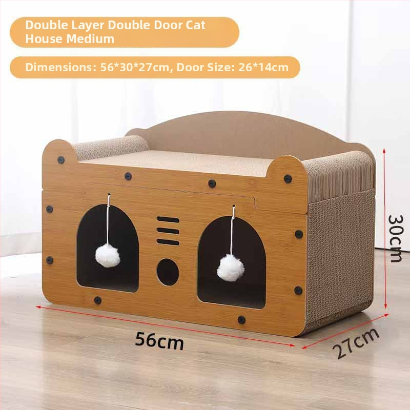 Jednodijelna vila za mačke otporna na habanje, super velika daska za grebanje za mačke, zalijepljena na zid, vertikalni broj, bez otpadanja otpada, super veliko mačje gnijezdo