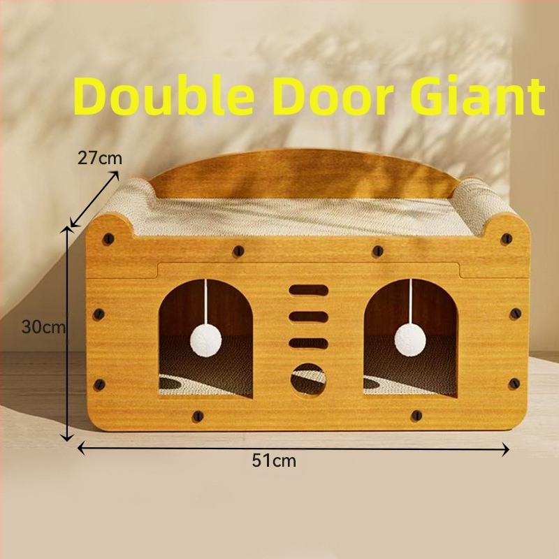 Jednodijelna vila za mačke otporna na habanje, super velika daska za grebanje za mačke, zalijepljena na zid, vertikalni broj, bez otpadanja otpada, super veliko mačje gnijezdo