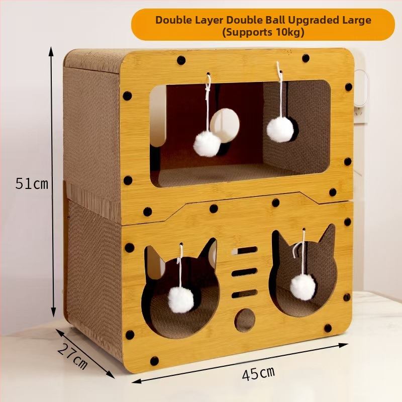 Jednodijelna vila za mačke otporna na habanje, super velika daska za grebanje za mačke, zalijepljena na zid, vertikalni broj, bez otpadanja otpada, super veliko mačje gnijezdo