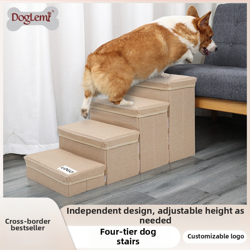 Stepenice za kućne ljubimce mogu se pohraniti, sklopive četveroslojne stepenice za pse, ljestve za penjanje po krevetu, stepenice za kućne ljubimce
