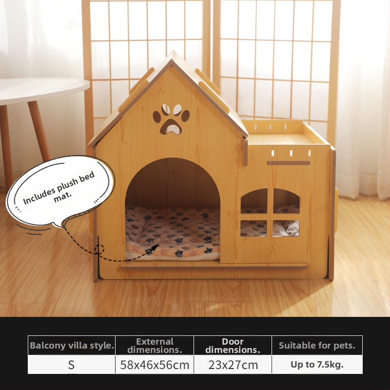 Drveni krevet za kućne ljubimce, mačje gnijezdo od punog drva, krevet za mačke četiri godišnja doba, univerzalni krevet za male pse, oprema za kućne ljubimce preko granice, ekskluzivno