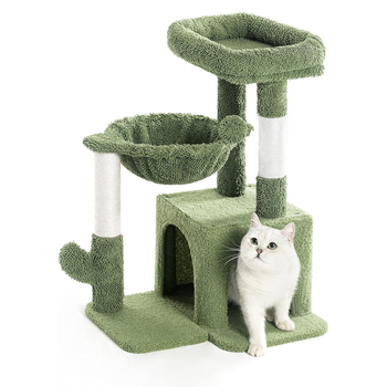 Rohelise Kassi Kaktuse kassi ronimisraam, kassipuu, kassipojale mõeldud mugav villa, sisalist kraapimispost