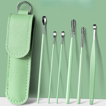 Kõrvakaevamise lusikakomplekt kõrvakaevamise artefakt professionaalne kõrvavaigu pandlaga kõrvakaevamise tööriist lastele ja täiskasvanutele