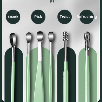 Kõrvakaevamise lusikakomplekt kõrvakaevamise artefakt professionaalne kõrvavaigu pandlaga kõrvakaevamise tööriist lastele ja täiskasvanutele