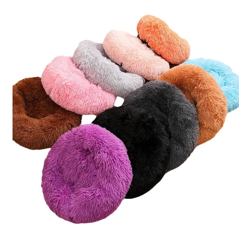 Плюшена котешка къщичка за кучета, удебелена есенно-зимна къщичка за домашни любимци, Amazon Explosions, подвижна и миеща се кръгла къщичка за спане на котки