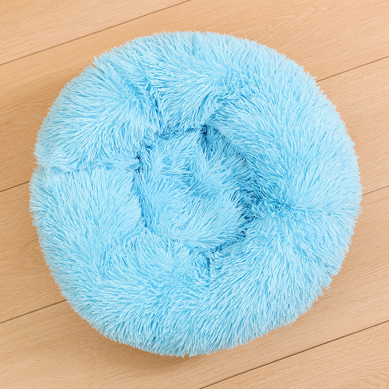 Плюшена котешка къщичка за кучета, удебелена есенно-зимна къщичка за домашни любимци, Amazon Explosions, подвижна и миеща се кръгла къщичка за спане на котки