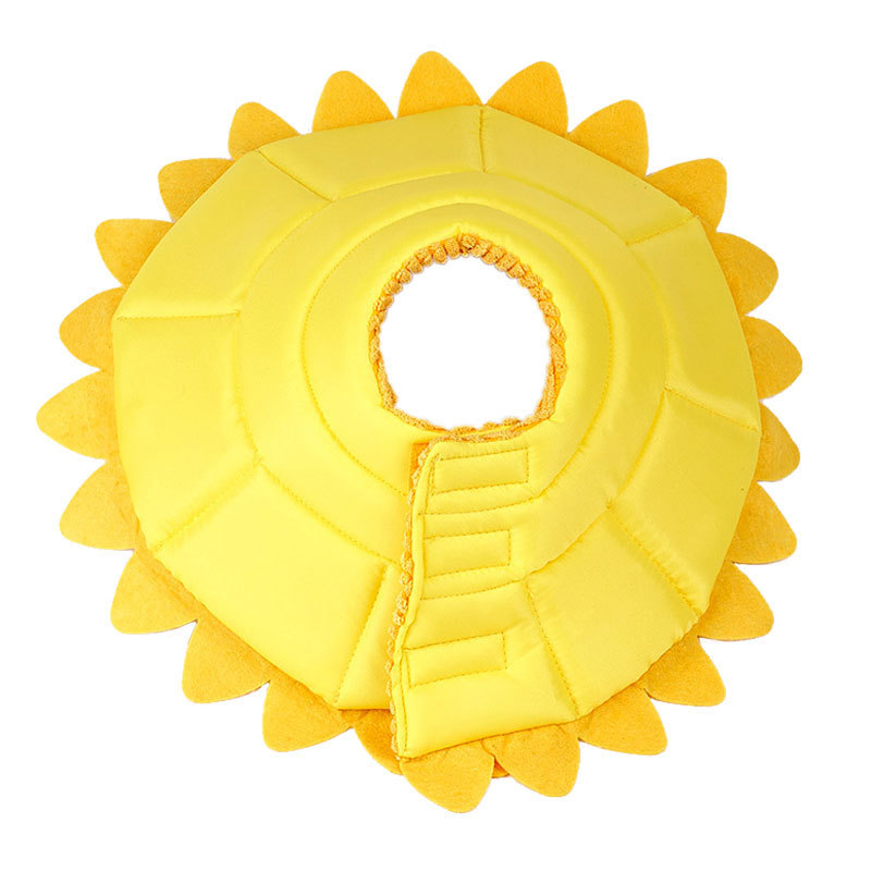 Napraforgó Erzsébet-korabeli nyakörv macskáknak és kutyáknak, karcolásgátló és harapás elleni fejfedő, puha macskanyakörv, szégyenkör