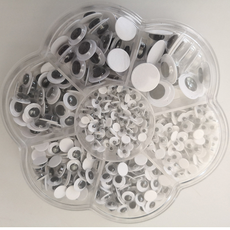 „Amazon Hot Plum Blossom Box“ daugiafunkcinė lipni judančių akių žaislų aksesuarų dėžutė, tiesiogiai klijuojanti animacinių gyvūnų akis