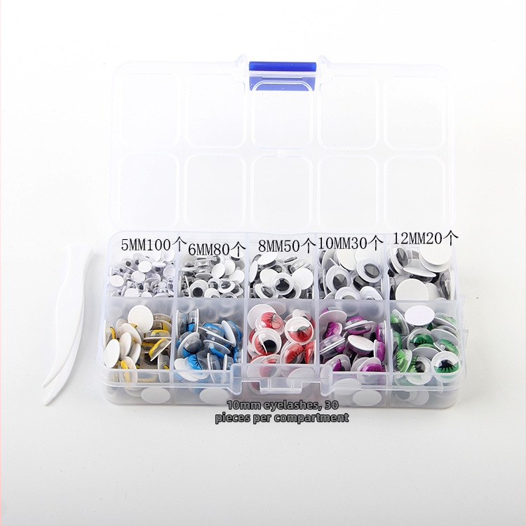 „Amazon Hot Plum Blossom Box“ daugiafunkcinė lipni judančių akių žaislų aksesuarų dėžutė, tiesiogiai klijuojanti animacinių gyvūnų akis