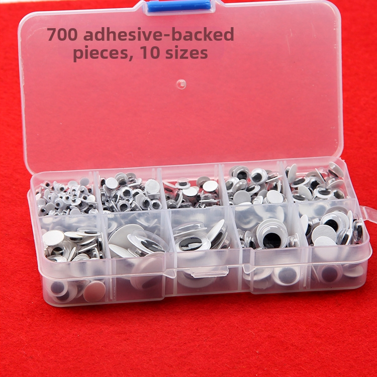 „Amazon Hot Plum Blossom Box“ daugiafunkcinė lipni judančių akių žaislų aksesuarų dėžutė, tiesiogiai klijuojanti animacinių gyvūnų akis