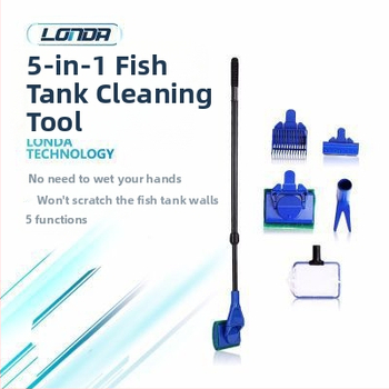 Londa extinsă acvariu rezervor de pește acvariu consumabile acvariu rezervor de pește amenajare a teritoriului instrument cinci-în-unu mâner lung fără colț mort perie de curățare