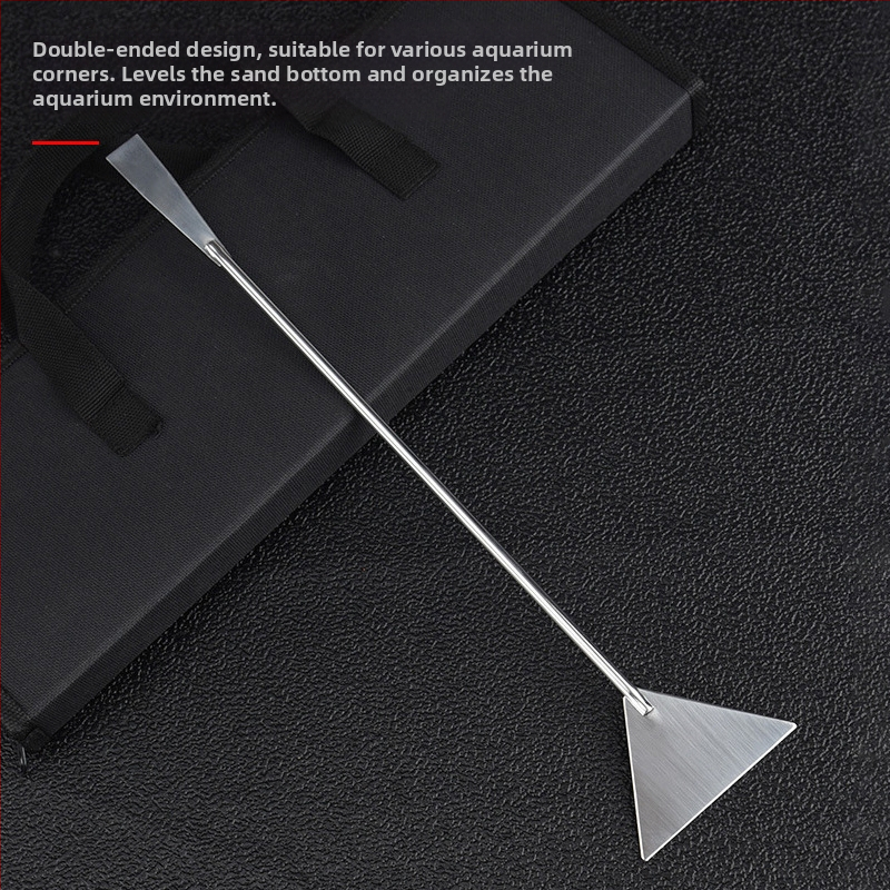 Четка за аквариум, почистване на водни инструменти, плоска лопатка от неръждаема стомана за пясък, стъргалка за мъх, лопатка за отстраняване на водни водорасли, аквариум