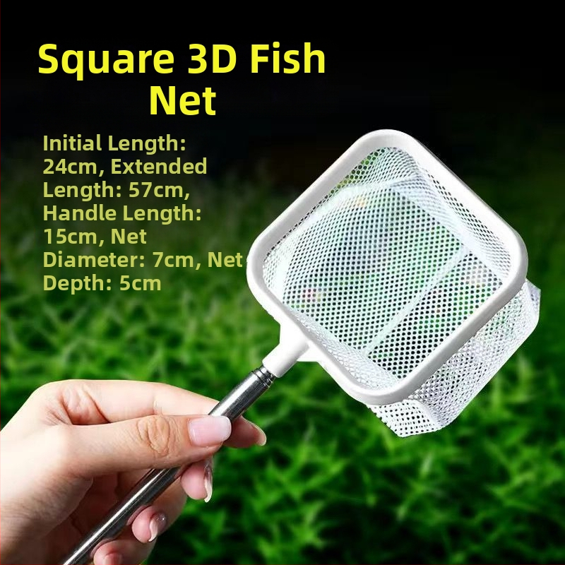 Žuvų rezervuaro žvejybos tinklas, žvejyba, daugiafunkcis akvariumo kopijavimo tinklas, kvadratinis ištraukiamas nerūdijantis plienas, nekenkia žuvų tinklo gamyklai