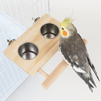 Nerūdijančio plieno maisto puodelis papūgų paukščių maisto dėžutė su lentyna, tiektuvas, paukščių puodelis, paukščių maisto bakas, paukščių bakas, maisto ieškojimo žaislai