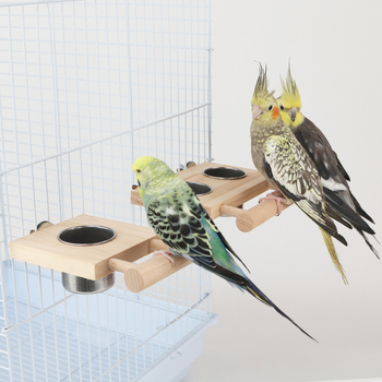 Nerūdijančio plieno maisto puodelis papūgų paukščių maisto dėžutė su lentyna, tiektuvas, paukščių puodelis, paukščių maisto bakas, paukščių bakas, maisto ieškojimo žaislai