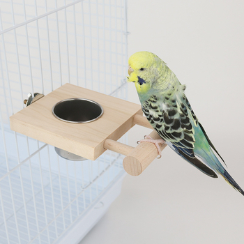 Nerūdijančio plieno maisto puodelis papūgų paukščių maisto dėžutė su lentyna, tiektuvas, paukščių puodelis, paukščių maisto bakas, paukščių bakas, maisto ieškojimo žaislai