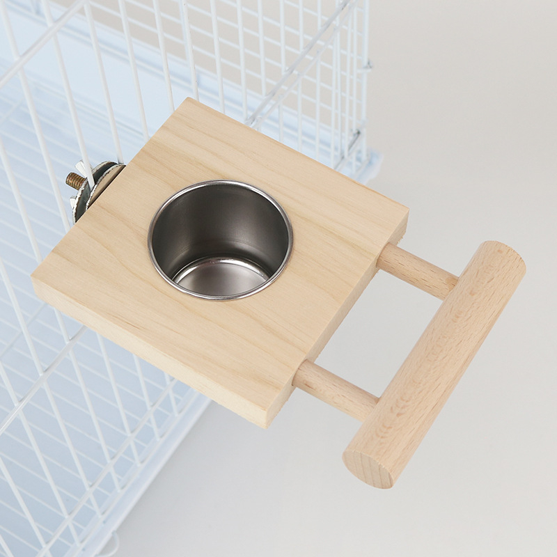 Nerūdijančio plieno maisto puodelis papūgų paukščių maisto dėžutė su lentyna, tiektuvas, paukščių puodelis, paukščių maisto bakas, paukščių bakas, maisto ieškojimo žaislai