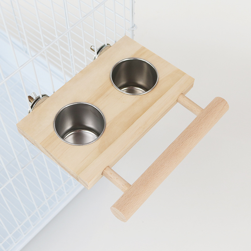 Nerūdijančio plieno maisto puodelis papūgų paukščių maisto dėžutė su lentyna, tiektuvas, paukščių puodelis, paukščių maisto bakas, paukščių bakas, maisto ieškojimo žaislai