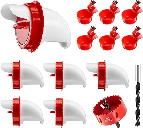 Linnukasvatuse söötja vihmakindel automaatne söötja kana-pardisöötja ämber gravitatsiooniküna jootur Amazoni hulgimüük