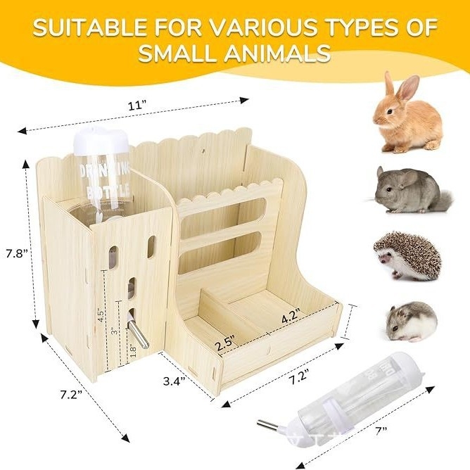 Medinis žolės stovas augintiniams, triušio, Totoro, jūrų kiaulytės, daugiafunkcis virdulys, valgymo dubuo, žolės stovas, reikmenys