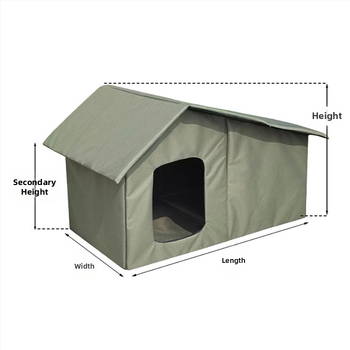 Αδιάβροχο πτυσσόμενο σπιτάκι για γάτες και σκύλους, κατάλληλο για όλες τις εποχές, αντιανεμικό, ζεστό, αδιάβροχο, αντηλιακό, πράσινο, φορητό, εξωτερικού χώρου