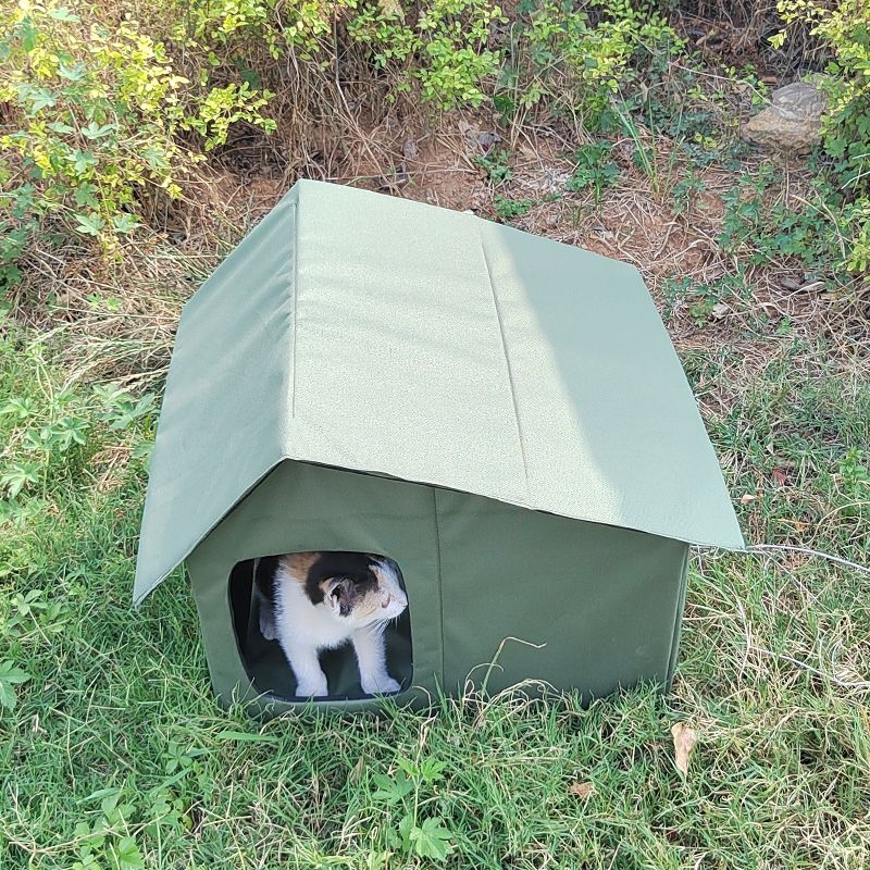 Vodootporna sklopiva kućica za mačke i pse, pogodna za sva godišnja doba, otporna na vjetar, topla, otporna na kišu, otporna na sunce, zelena, prijenosna, za vanjsku upotrebu
