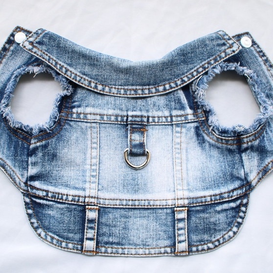 Naminių gyvūnėlių drabužiai su tempimo žiedu „Panda Mi Teddy“ šunims Šunų drabužiai pavasario, vasaros, rudens ir žiemos džinsinė liemenė