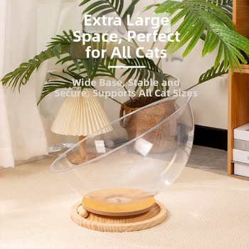 Κάψουλα χώρου με περιστρεφόμενο δίσκο για γάτες, διαφανής ακρυλική φωλιά γάτας, ανοιχτός αερισμός, αδιάβροχη και ανθεκτική στην υγρασία, μεγάλος χώρος για τέσσερις εποχές