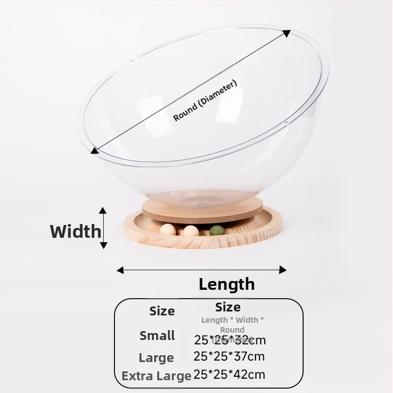 Macska forgó koronggal ellátott kapszula alakú átlátszó akril macskafészek nyitott szellőzésű vízálló és nedvességálló nagy tér négy évszakra