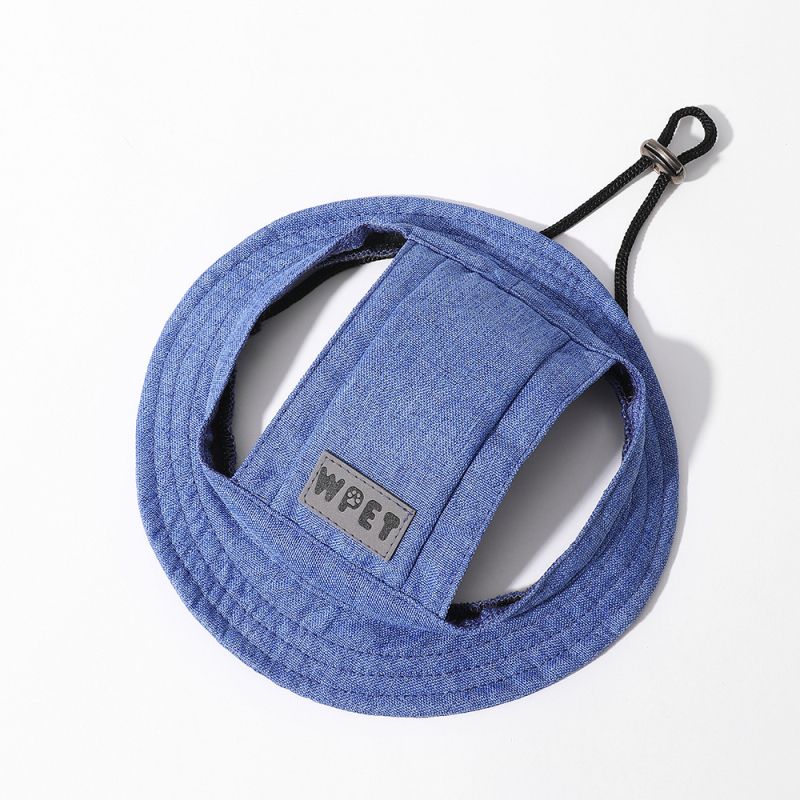 2025 Нова лятна шапка за домашни любимци, малка, средна и голяма, пропусклива за уши, слънцезащита, ленена, дънкова, шапка за кучета на едро