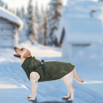 Prekogranična odjeća za pse s pamučnom podstavom za jesen i zimu, topla i hladnootporna odjeća za kućne ljubimce, zadebljana vodootporna jakna za pse s integriranom pamučnom podstavom za prsa i leđa, veleprodaja