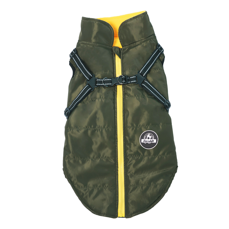 Prekogranična odjeća za pse s pamučnom podstavom za jesen i zimu, topla i hladnootporna odjeća za kućne ljubimce, zadebljana vodootporna jakna za pse s integriranom pamučnom podstavom za prsa i leđa, veleprodaja