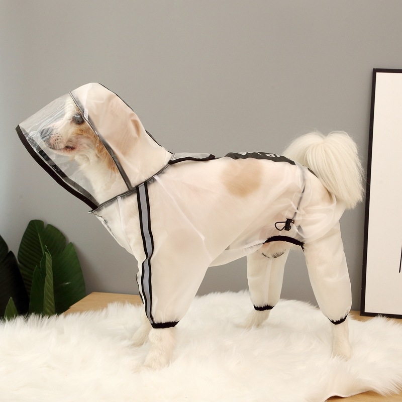 Novi kabanica za pse s četveronožnom kapuljačom, vodootporna, sveobuhvatna kabanica s motivom zlatnog retrivera, pončo za velike, srednje i male pse