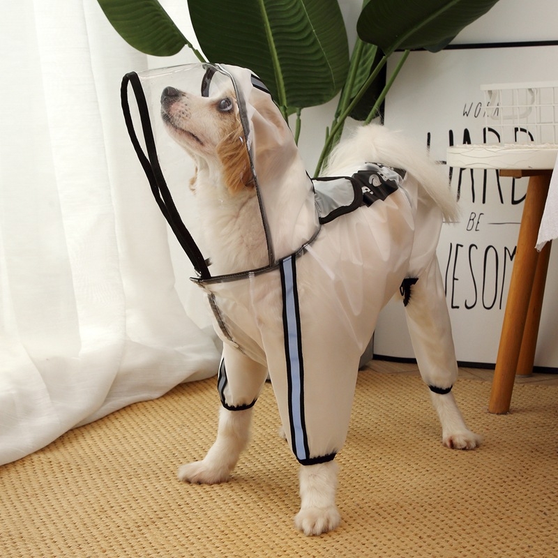 Novi kabanica za pse s četveronožnom kapuljačom, vodootporna, sveobuhvatna kabanica s motivom zlatnog retrivera, pončo za velike, srednje i male pse