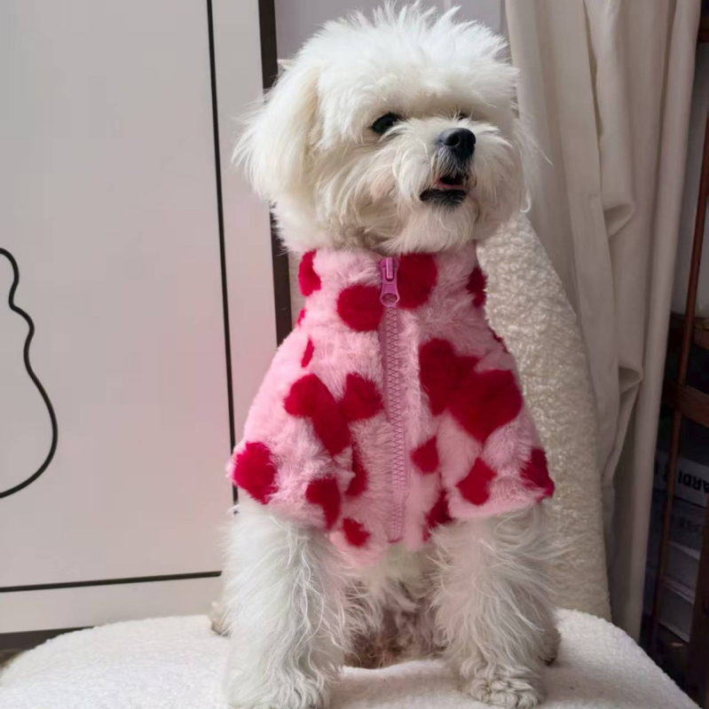 Haină de iarnă pentru câini, blană îngroșată, pentru câini de talie medie și mică, pentru pisici, Schanery VIP, haină caldă cu două picioare