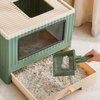 Λεκάνη άμμου για γάτες, ανθεκτική στις οσμές, πλήρως κλειστή, μεγάλη, ανθεκτική στις πιτσιλιές, πλήρως αυτόματη, τύπου συρταριού με άνοιγμα από πάνω και καπάκι, μεγάλη, διπλή άμμος για γάτες